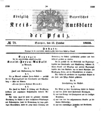 Königlich-bayerisches Kreis-Amtsblatt der Pfalz (Königlich bayerisches Amts- und Intelligenzblatt für die Pfalz) Donnerstag 25. Oktober 1855
