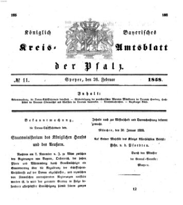 Königlich-bayerisches Kreis-Amtsblatt der Pfalz (Königlich bayerisches Amts- und Intelligenzblatt für die Pfalz) Freitag 26. Februar 1858