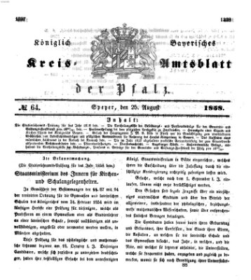 Königlich-bayerisches Kreis-Amtsblatt der Pfalz (Königlich bayerisches Amts- und Intelligenzblatt für die Pfalz) Mittwoch 25. August 1858