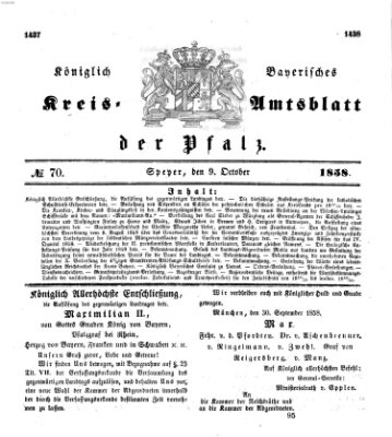 Königlich-bayerisches Kreis-Amtsblatt der Pfalz (Königlich bayerisches Amts- und Intelligenzblatt für die Pfalz) Samstag 9. Oktober 1858