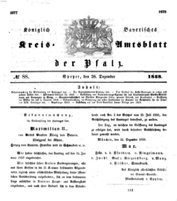 Königlich-bayerisches Kreis-Amtsblatt der Pfalz (Königlich bayerisches Amts- und Intelligenzblatt für die Pfalz) Dienstag 28. Dezember 1858