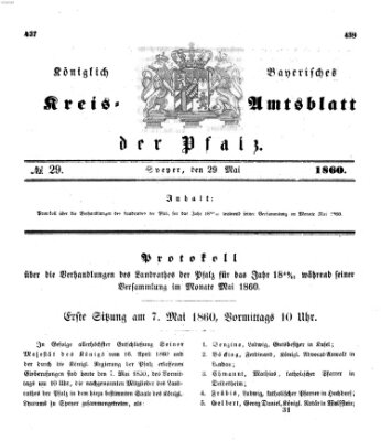 Königlich-bayerisches Kreis-Amtsblatt der Pfalz (Königlich bayerisches Amts- und Intelligenzblatt für die Pfalz) Dienstag 29. Mai 1860