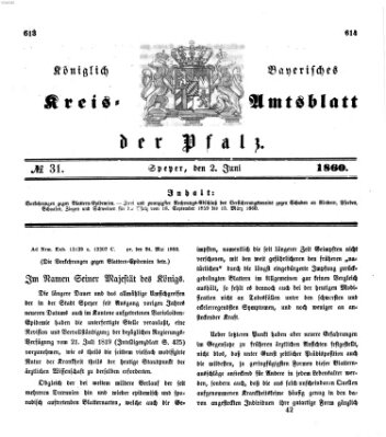 Königlich-bayerisches Kreis-Amtsblatt der Pfalz (Königlich bayerisches Amts- und Intelligenzblatt für die Pfalz) Samstag 2. Juni 1860