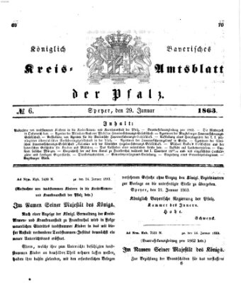 Königlich-bayerisches Kreis-Amtsblatt der Pfalz (Königlich bayerisches Amts- und Intelligenzblatt für die Pfalz) Donnerstag 29. Januar 1863