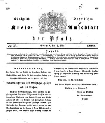 Königlich-bayerisches Kreis-Amtsblatt der Pfalz (Königlich bayerisches Amts- und Intelligenzblatt für die Pfalz) Freitag 8. Mai 1863