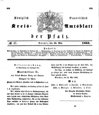 Königlich-bayerisches Kreis-Amtsblatt der Pfalz (Königlich bayerisches Amts- und Intelligenzblatt für die Pfalz) Samstag 30. Mai 1863