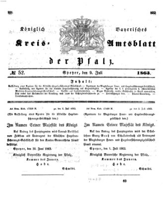 Königlich-bayerisches Kreis-Amtsblatt der Pfalz (Königlich bayerisches Amts- und Intelligenzblatt für die Pfalz) Donnerstag 9. Juli 1863