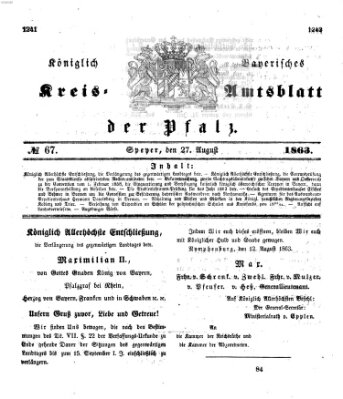 Königlich-bayerisches Kreis-Amtsblatt der Pfalz (Königlich bayerisches Amts- und Intelligenzblatt für die Pfalz) Donnerstag 27. August 1863