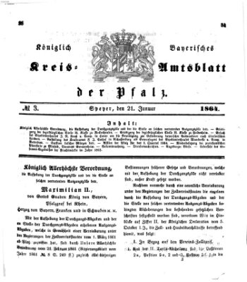 Königlich-bayerisches Kreis-Amtsblatt der Pfalz (Königlich bayerisches Amts- und Intelligenzblatt für die Pfalz) Donnerstag 21. Januar 1864