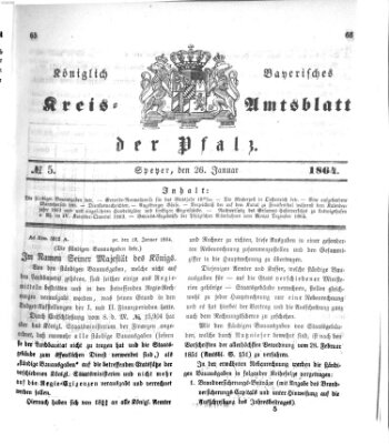 Königlich-bayerisches Kreis-Amtsblatt der Pfalz (Königlich bayerisches Amts- und Intelligenzblatt für die Pfalz) Dienstag 26. Januar 1864