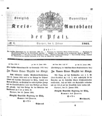 Königlich-bayerisches Kreis-Amtsblatt der Pfalz (Königlich bayerisches Amts- und Intelligenzblatt für die Pfalz) Montag 1. Februar 1864