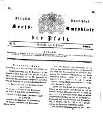 Königlich-bayerisches Kreis-Amtsblatt der Pfalz (Königlich bayerisches Amts- und Intelligenzblatt für die Pfalz) Freitag 5. Februar 1864