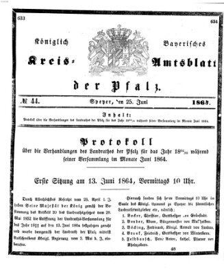 Königlich-bayerisches Kreis-Amtsblatt der Pfalz (Königlich bayerisches Amts- und Intelligenzblatt für die Pfalz) Samstag 25. Juni 1864