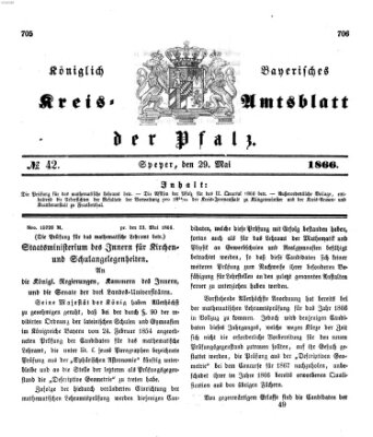 Königlich-bayerisches Kreis-Amtsblatt der Pfalz (Königlich bayerisches Amts- und Intelligenzblatt für die Pfalz) Dienstag 29. Mai 1866