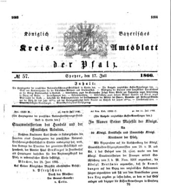 Königlich-bayerisches Kreis-Amtsblatt der Pfalz (Königlich bayerisches Amts- und Intelligenzblatt für die Pfalz) Dienstag 17. Juli 1866