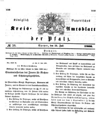 Königlich-bayerisches Kreis-Amtsblatt der Pfalz (Königlich bayerisches Amts- und Intelligenzblatt für die Pfalz) Donnerstag 19. Juli 1866