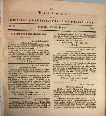 Amts- und Intelligenzblatt des Königlich Bayerischen Rheinkreises (Königlich bayerisches Amts- und Intelligenzblatt für die Pfalz) Samstag 28. Januar 1832