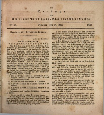 Amts- und Intelligenzblatt des Königlich Bayerischen Rheinkreises (Königlich bayerisches Amts- und Intelligenzblatt für die Pfalz) Samstag 26. Mai 1832