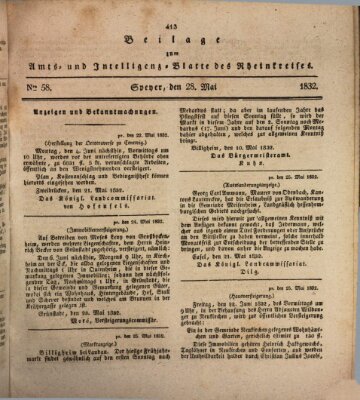 Amts- und Intelligenzblatt des Königlich Bayerischen Rheinkreises (Königlich bayerisches Amts- und Intelligenzblatt für die Pfalz) Montag 28. Mai 1832