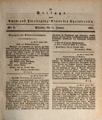 Amts- und Intelligenzblatt des Königlich Bayerischen Rheinkreises (Königlich bayerisches Amts- und Intelligenzblatt für die Pfalz) Dienstag 21. Januar 1834