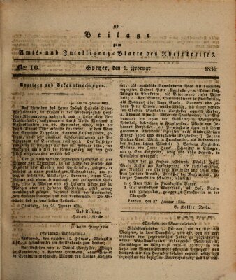 Amts- und Intelligenzblatt des Königlich Bayerischen Rheinkreises (Königlich bayerisches Amts- und Intelligenzblatt für die Pfalz) Samstag 1. Februar 1834