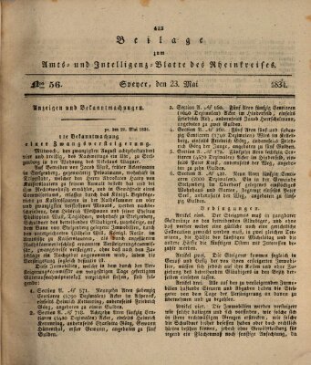 Amts- und Intelligenzblatt des Königlich Bayerischen Rheinkreises (Königlich bayerisches Amts- und Intelligenzblatt für die Pfalz) Freitag 23. Mai 1834