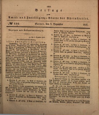 Amts- und Intelligenzblatt des Königlich Bayerischen Rheinkreises (Königlich bayerisches Amts- und Intelligenzblatt für die Pfalz) Samstag 9. Dezember 1837