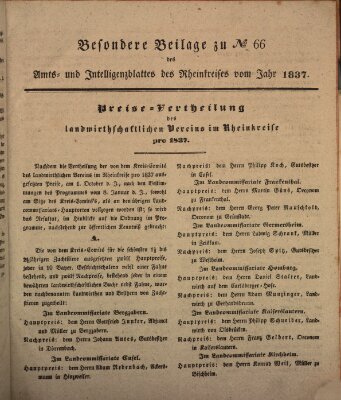 Amts- und Intelligenzblatt des Königlich Bayerischen Rheinkreises (Königlich bayerisches Amts- und Intelligenzblatt für die Pfalz) Mittwoch 7. Juni 1837