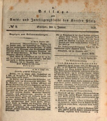 Königlich bayerisches Amts- und Intelligenzblatt für die Pfalz Donnerstag 4. Januar 1838