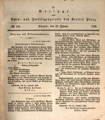 Königlich bayerisches Amts- und Intelligenzblatt für die Pfalz Sonntag 28. Januar 1838