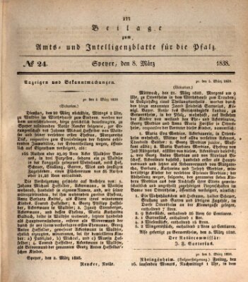 Königlich bayerisches Amts- und Intelligenzblatt für die Pfalz Donnerstag 8. März 1838