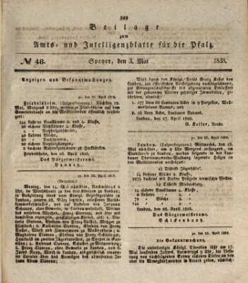 Königlich bayerisches Amts- und Intelligenzblatt für die Pfalz Donnerstag 3. Mai 1838