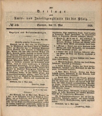 Königlich bayerisches Amts- und Intelligenzblatt für die Pfalz Sonntag 13. Mai 1838