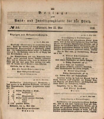 Königlich bayerisches Amts- und Intelligenzblatt für die Pfalz Dienstag 22. Mai 1838