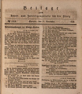 Königlich bayerisches Amts- und Intelligenzblatt für die Pfalz Dienstag 20. November 1838