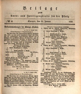 Königlich bayerisches Amts- und Intelligenzblatt für die Pfalz Mittwoch 16. Januar 1839