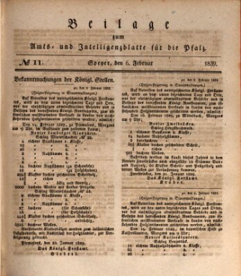 Königlich bayerisches Amts- und Intelligenzblatt für die Pfalz Mittwoch 6. Februar 1839