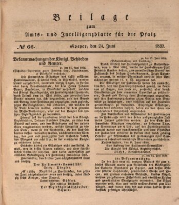 Königlich bayerisches Amts- und Intelligenzblatt für die Pfalz Montag 24. Juni 1839