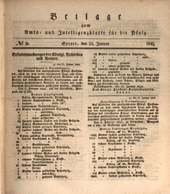 Königlich bayerisches Amts- und Intelligenzblatt für die Pfalz Freitag 24. Januar 1840