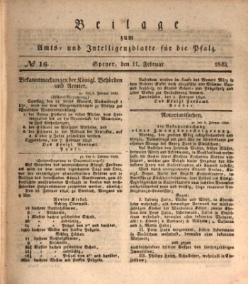 Königlich bayerisches Amts- und Intelligenzblatt für die Pfalz Dienstag 11. Februar 1840