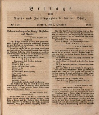 Königlich bayerisches Amts- und Intelligenzblatt für die Pfalz Mittwoch 9. Dezember 1840