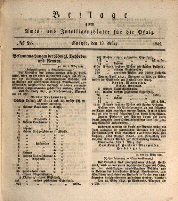 Königlich bayerisches Amts- und Intelligenzblatt für die Pfalz Samstag 13. März 1841