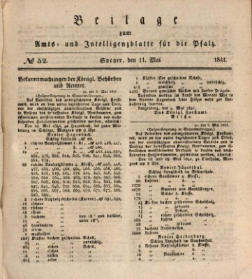 Königlich bayerisches Amts- und Intelligenzblatt für die Pfalz Dienstag 11. Mai 1841