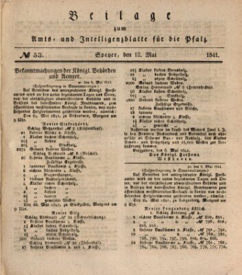 Königlich bayerisches Amts- und Intelligenzblatt für die Pfalz Mittwoch 12. Mai 1841