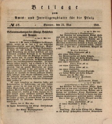 Königlich bayerisches Amts- und Intelligenzblatt für die Pfalz Montag 24. Mai 1841