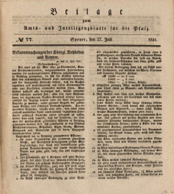 Königlich bayerisches Amts- und Intelligenzblatt für die Pfalz Dienstag 27. Juli 1841