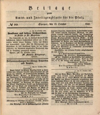 Königlich bayerisches Amts- und Intelligenzblatt für die Pfalz Montag 18. Oktober 1841