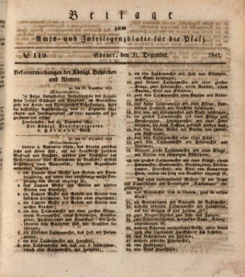 Königlich bayerisches Amts- und Intelligenzblatt für die Pfalz Freitag 31. Dezember 1841