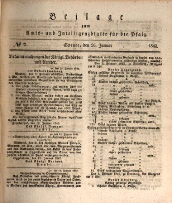 Königlich bayerisches Amts- und Intelligenzblatt für die Pfalz Mittwoch 26. Januar 1842