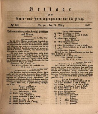 Königlich bayerisches Amts- und Intelligenzblatt für die Pfalz Donnerstag 24. März 1842